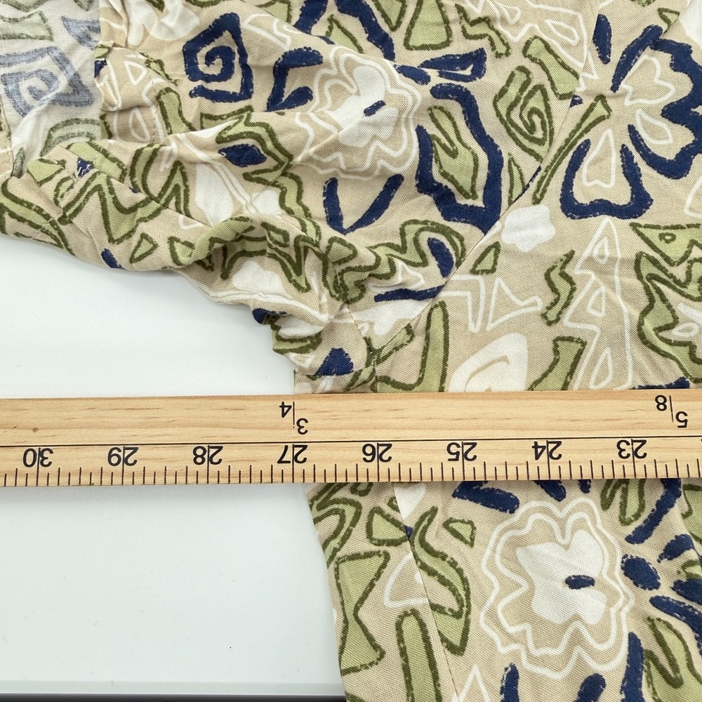 ASOS DESIGN Boxy Revere Shirt Men Large Oversized Viscose Green Hawaiian Floral - Picture 5 of 8